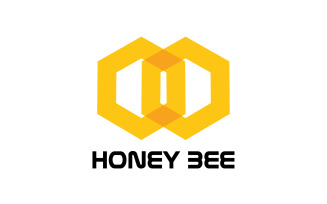 Bee Honeycomb Logo Animal Vector V16