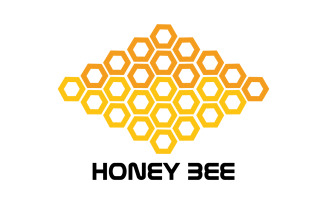 Bee Honeycomb Logo Animal Vector V17