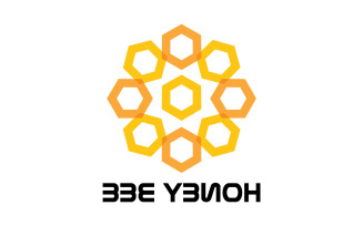 Bee Honeycomb Logo Animal Vector V18