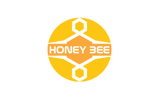 Bee Honeycomb Logo Animal Vector V19