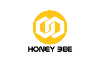 Bee Honeycomb Logo Animal Vector V20