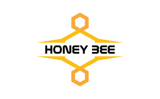 Bee Honeycomb Logo Animal Vector V21