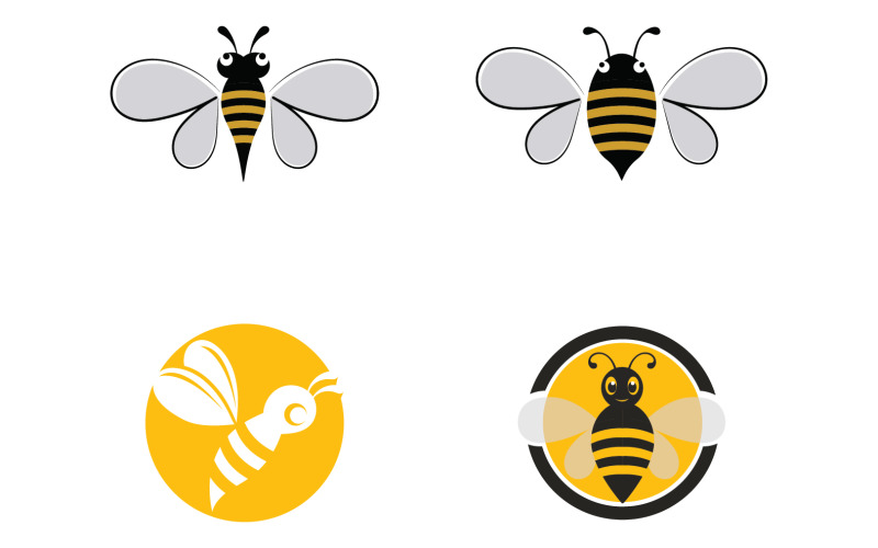 Bee Honeycomb Logo Animal Vector V22 Logo Template