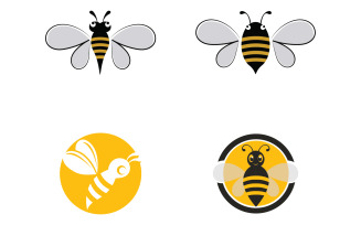 Bee Honeycomb Logo Animal Vector V22