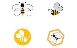 Bee Honeycomb Logo Animal Vector V23