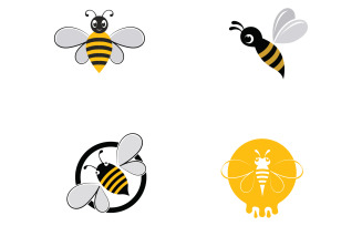Bee Honeycomb Logo Animal Vector V26