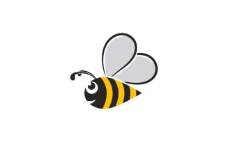 Bee Honeycomb Logo Animal Vector V4