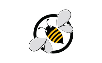 Bee Honeycomb Logo Animal Vector V8