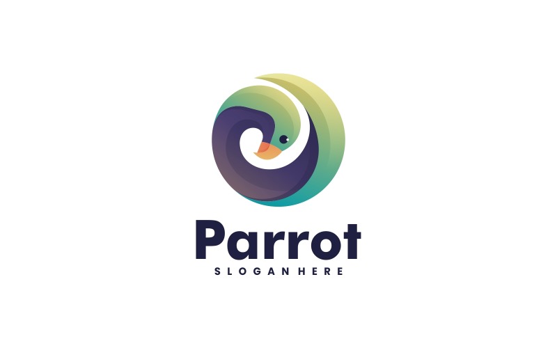 Circle Parrot Gradient Logo Style Logo Template