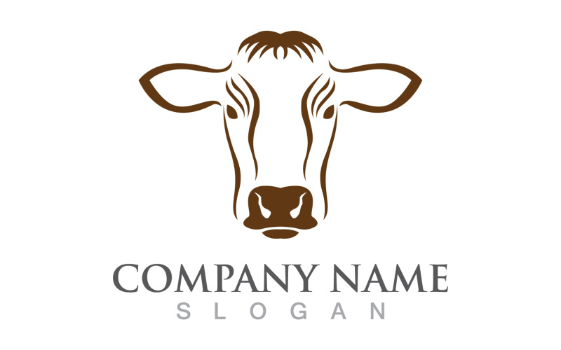 Cow Animal Logo And Symbol Vector V8 Logo Template