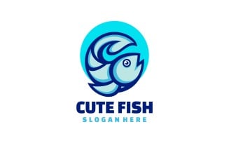 cute Fish Simple Mascot Logo Style