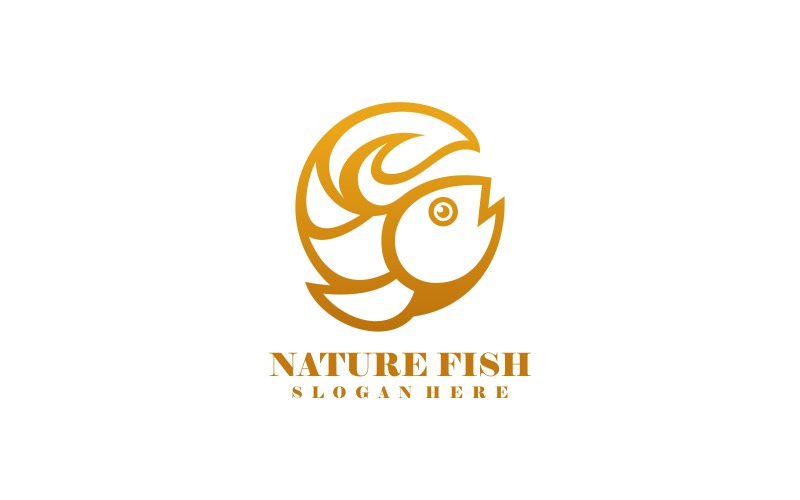 Nature Fish Line Art Logo Logo Template