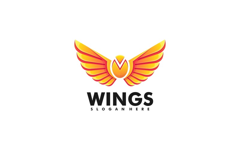 Wings Color Gradient Logo Style Logo Template