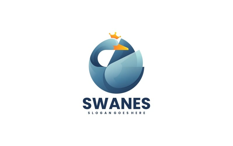 Circle Swan Gradient Logo Style Logo Template