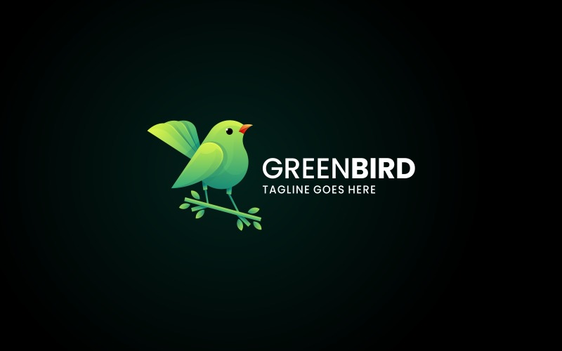 Green Bird Color Gradient Logo Style Logo Template