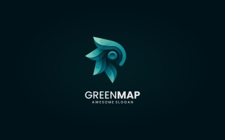 Green Maps Gradient Logo Style
