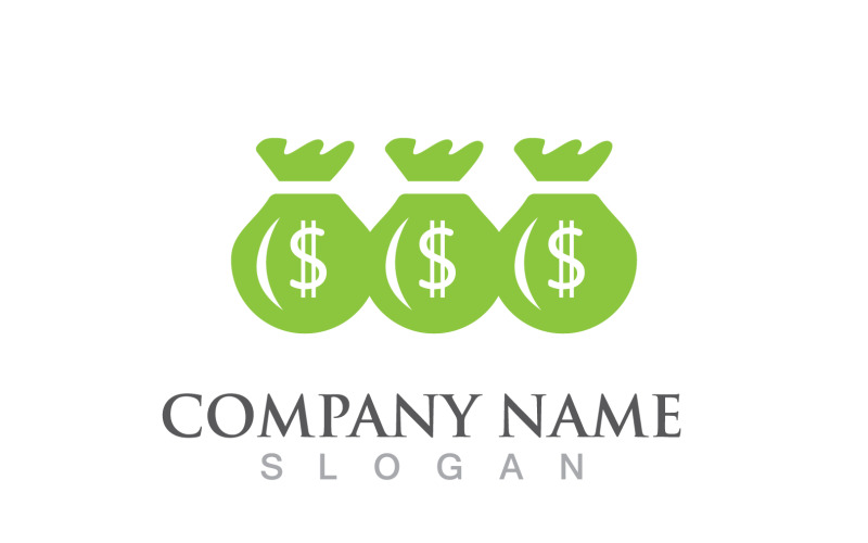 Money Bag Dollar Logo Vector V4 Logo Template