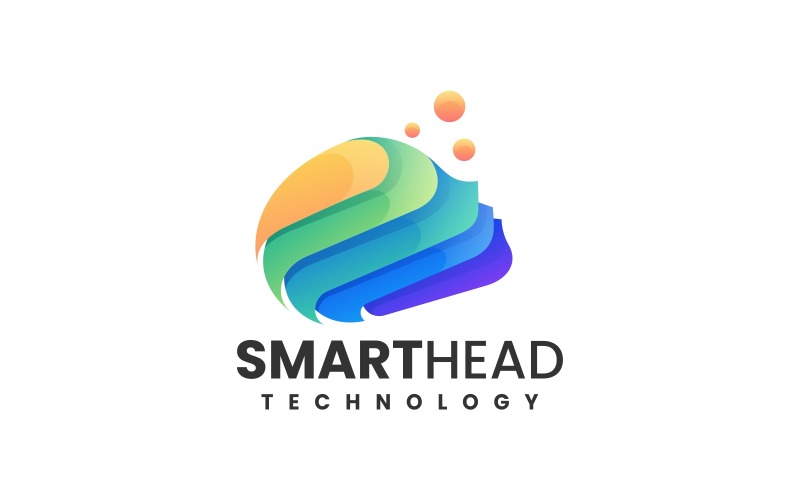 Smart Head Gradient Colorful Logo Logo Template