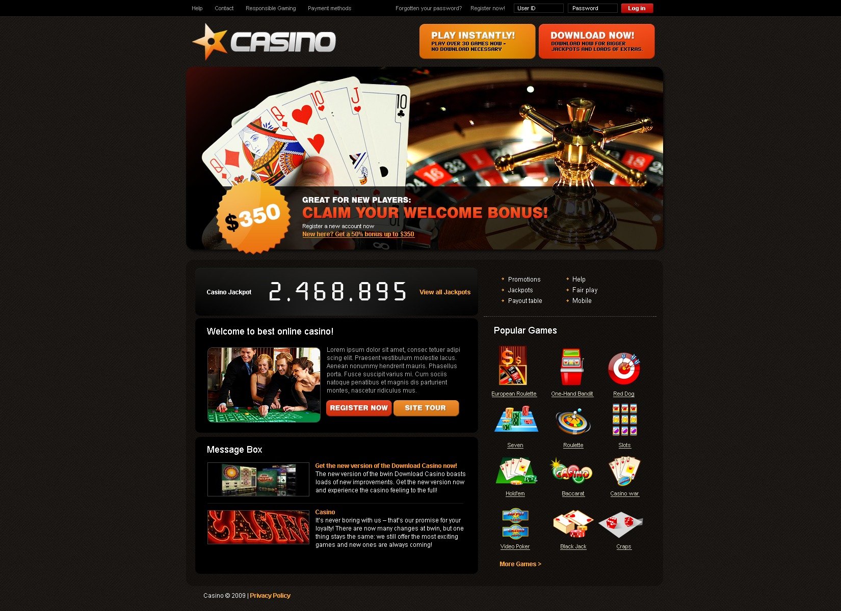 designer phpld templates biggest online casino