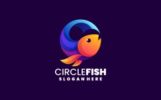 Circle Fish Gradient Colorful Logo Style