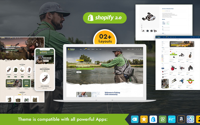 Hunting - An Fishing & Weapons Equipment Store Template - Multipurpose Shopify 2.0 Theme Shopify Theme