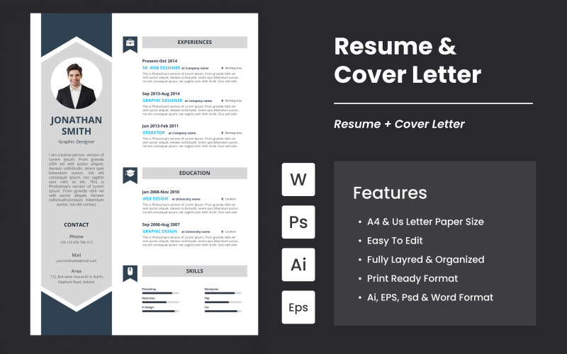 Minimalist Resume And Cover Letter Template Resume Template