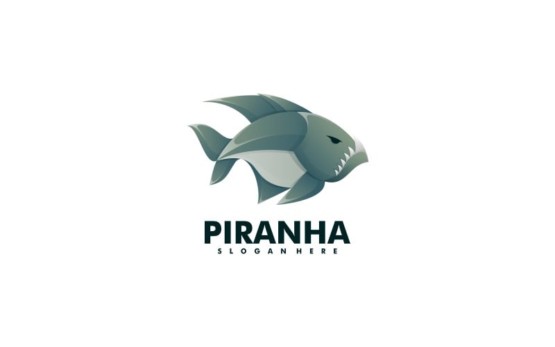 Piranha Gradient Logo Design Logo Template