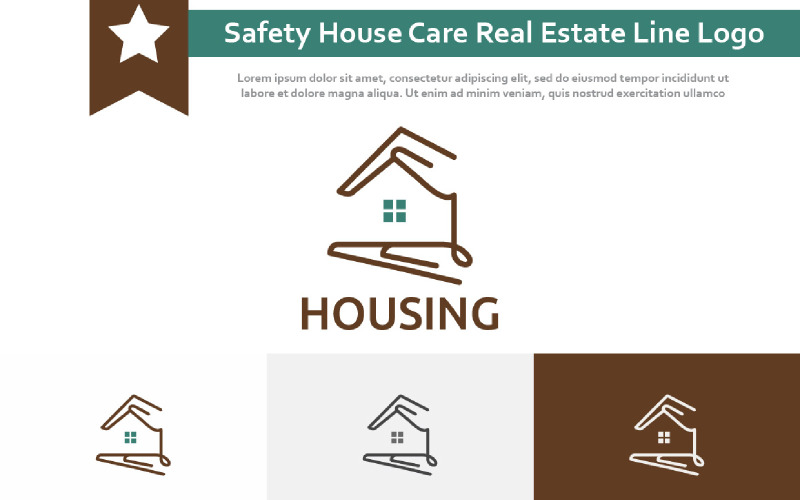 Safety Investment Business House Care Home Real Estate Line Logo Logo Template
