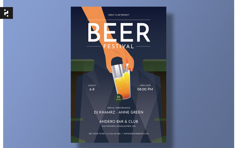 Beer Festival Flyer Template Corporate Identity