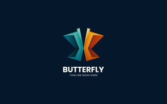 Butterfly Gradient Low Poly Logo Style