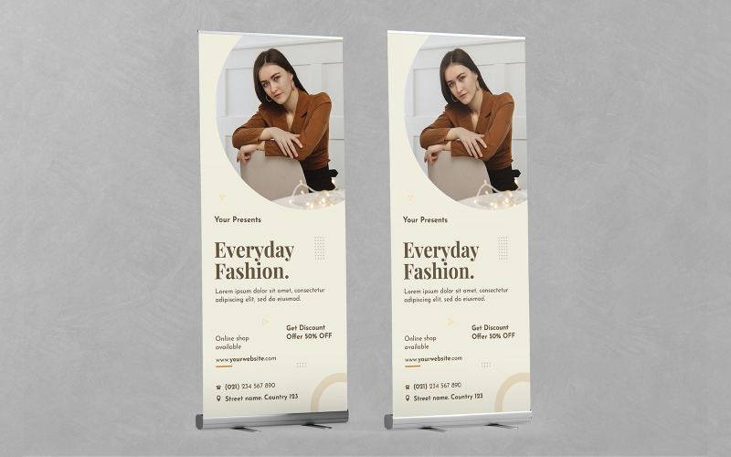 Clean Fashion Roll-up Banner Templates Corporate Identity