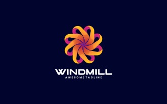 Windmill Color Gradient Logo Design