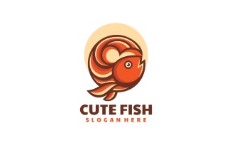 Circle Fish Simple Mascot Logo