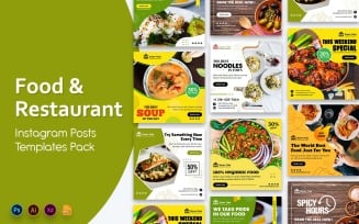 Food and Restaurant Social Media Instagram Post Templates