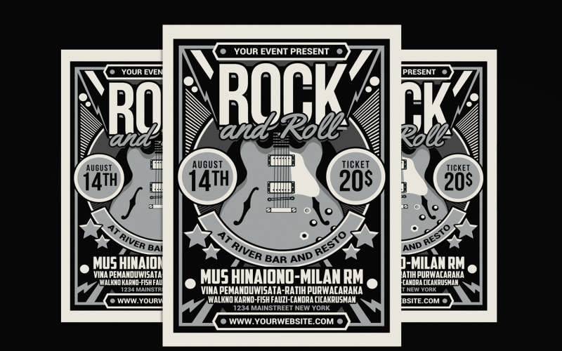 Rock and Roll Music Flyer Corporate Identity