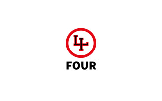 Four Logo Number Logo Vector Design Modern Template Graphic Business Illustration Icon White Black
