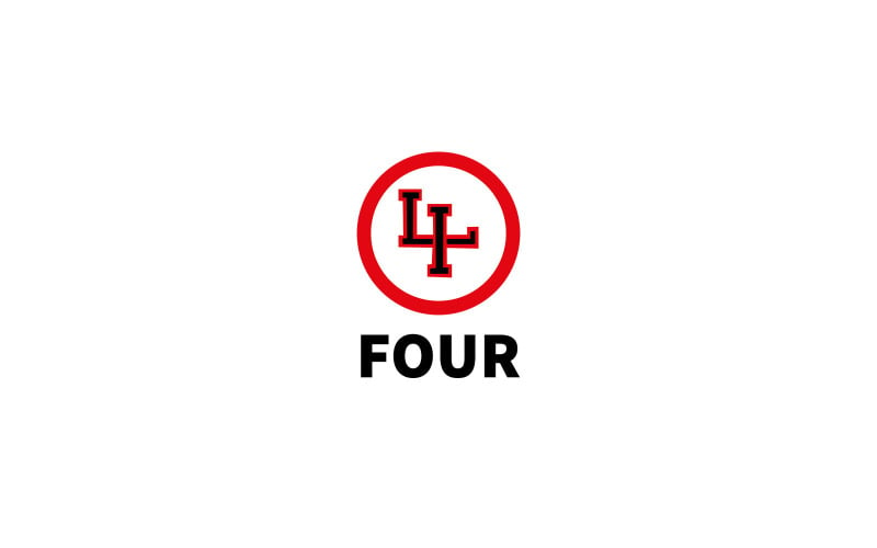 Four Logo Number Logo Vector Design Modern Template Graphic Business Illustration Icon White Black Logo Template