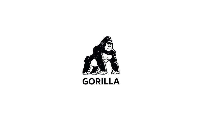 Gorilla Logo Design Logo Vector Design Modern Template Graphic Business Illustration Creative Black Logo Template