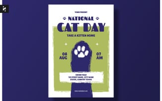 National Cat Day Flyer Template