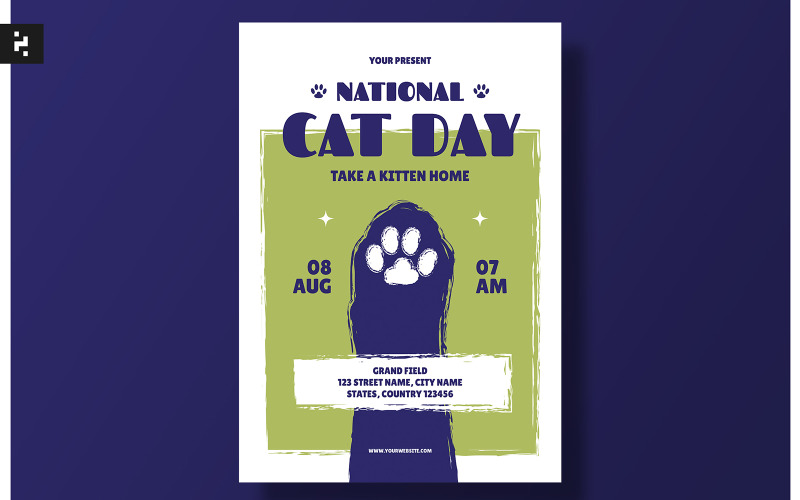 National Cat Day Flyer Template Corporate Identity