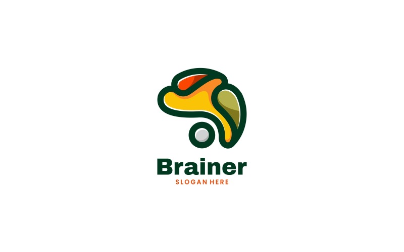 Brain Simple Mascot Logo Style Logo Template