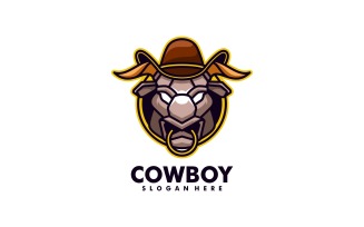 Cowboy Bull Simple Mascot Logo