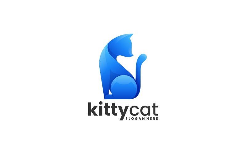 Kitty Cat Gradient Logo Style Logo Template