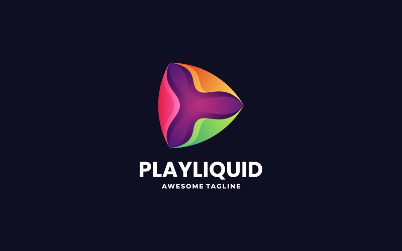 Play Liquid Gradient Colorful Logo Logo Template