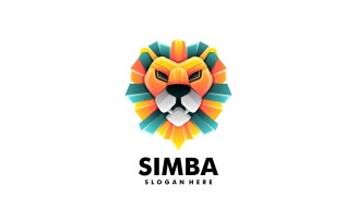 Simba Lion Gradient Colorful Logo