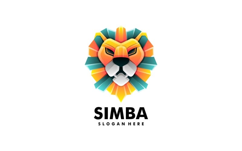 Simba Lion Gradient Colorful Logo Logo Template