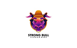 Strong Bull Gradient Colorful Logo Design