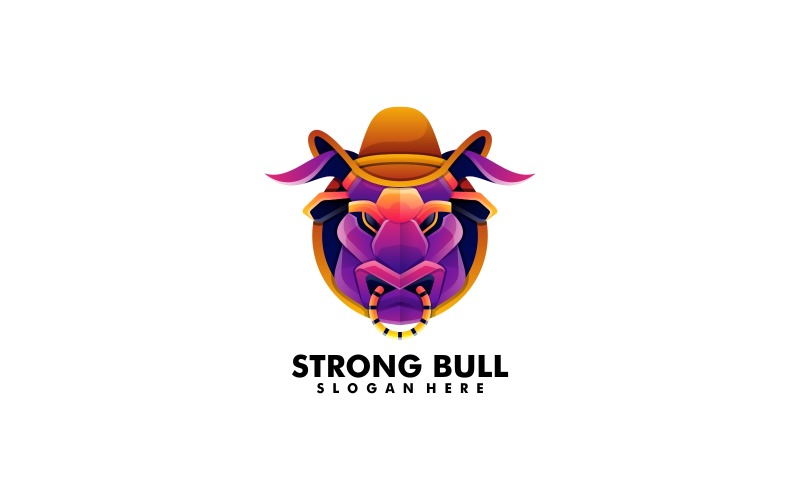 Strong Bull Gradient Colorful Logo Design Logo Template