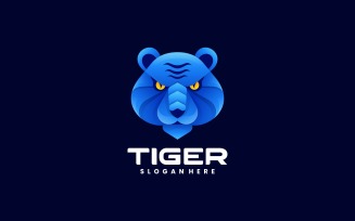 Tiger Head Gradient Logo Design