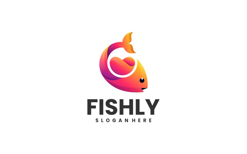 Vector Fish Gradient Colorful Logo Logo Template
